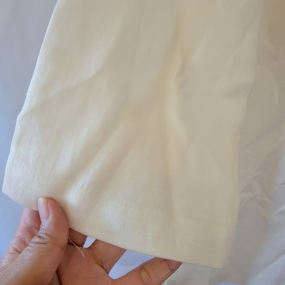 GO LINEN Women White High-Neck Button-Up Tunic Sz XL 3/4 Sleeve Lagenlook Beachy - Picture 5 of 11